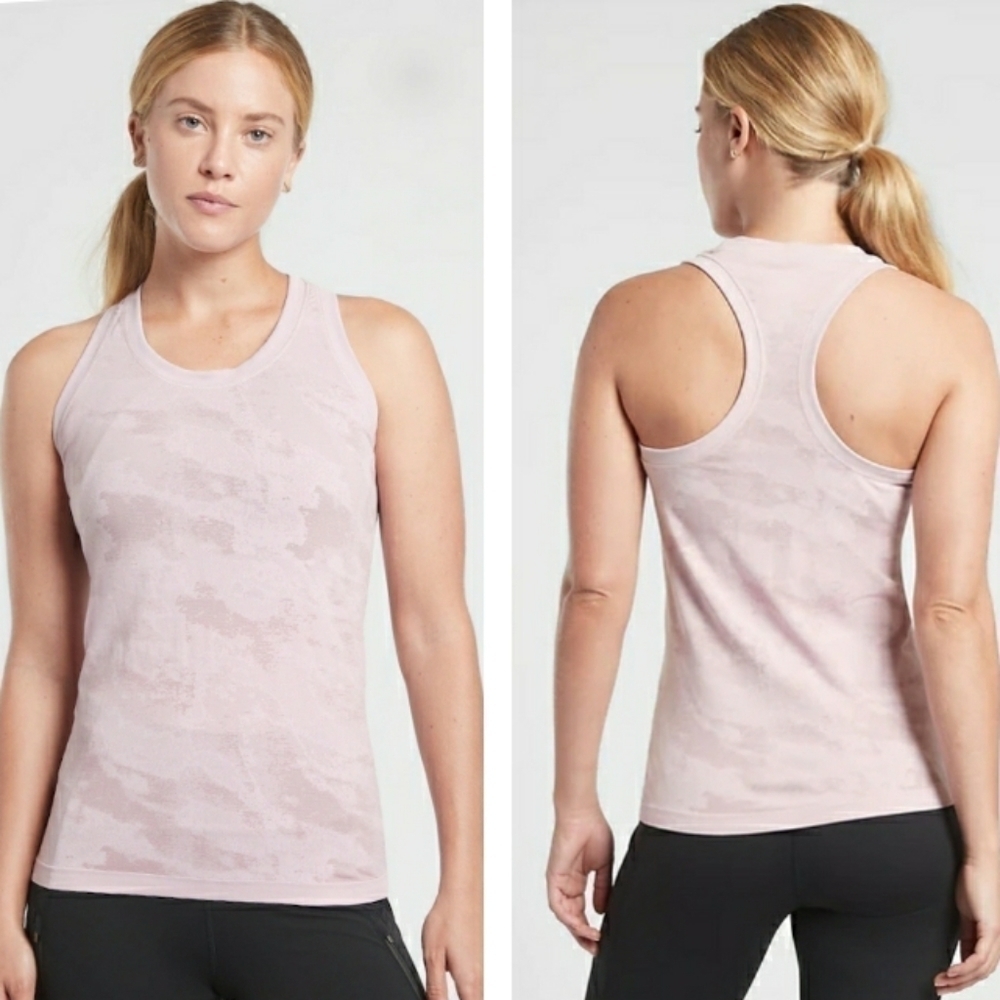 Athleta Momentum Camo Tank In Delicate Pink Size S